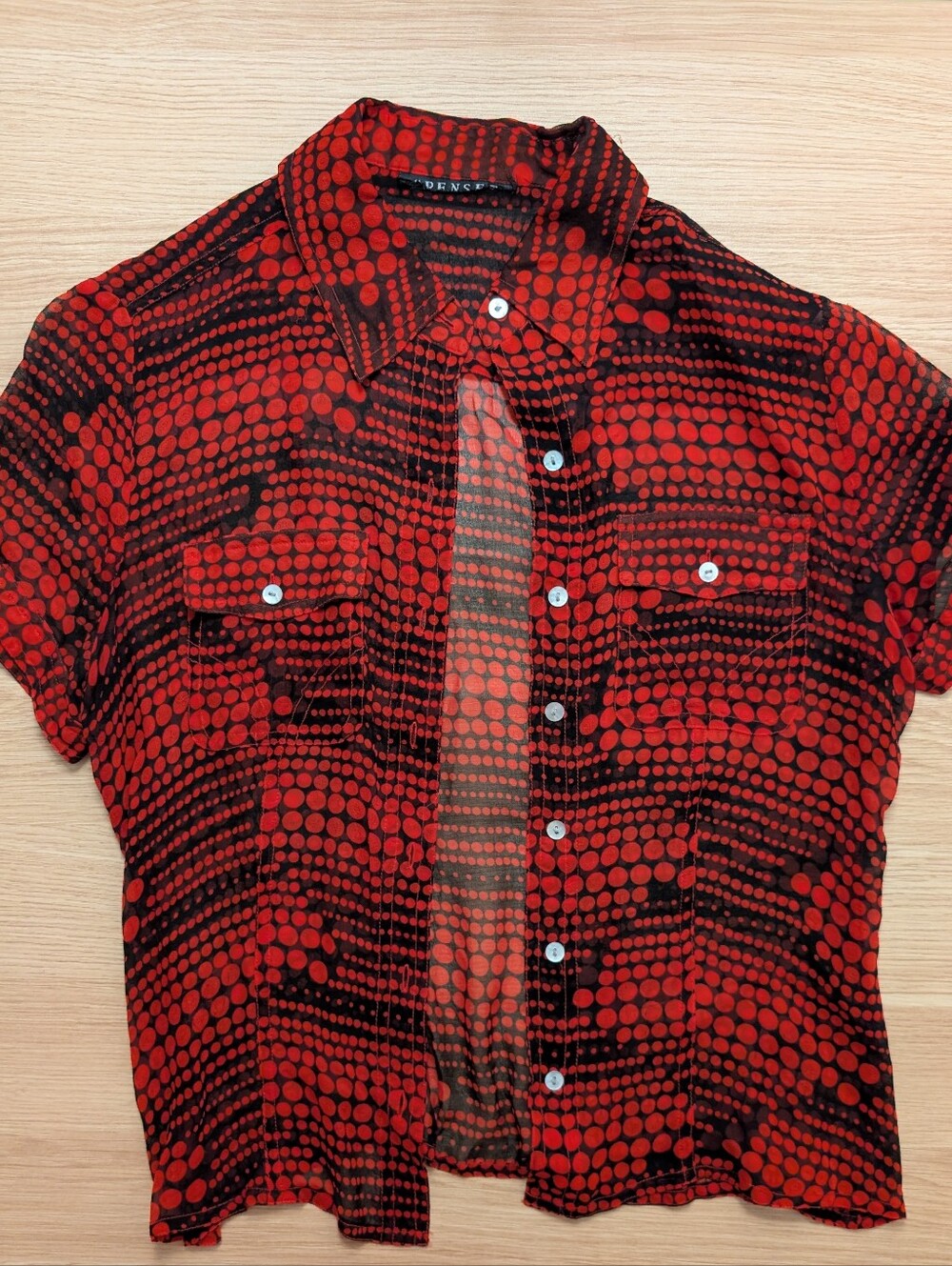 Polka Dot Button-Up Shirt